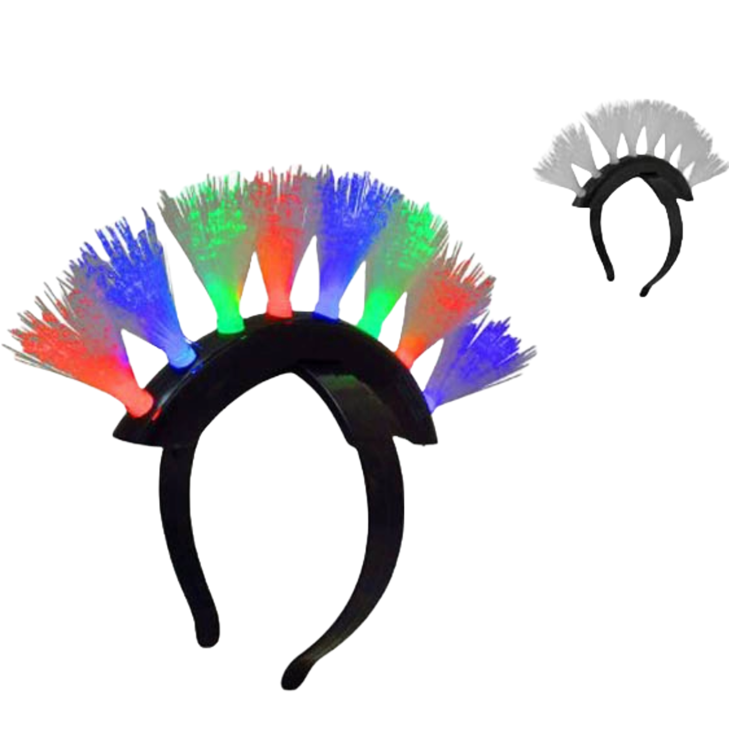 LED Fiber Optic Mohawk Headband - Light-Up Party Accessory - Walmart.com