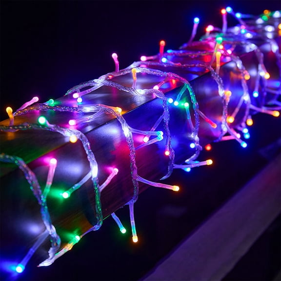 LED Firecracker Light String 196.8 Inch Multicolor PVC Flowing Rail Decoration Lighting for Outdoor Building Home Party Holiday Ambiance Enhancement