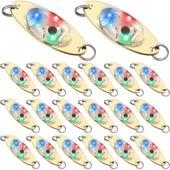 LED Fishing Lures Fishing Spoons Underwater Flasher Bass Halibut Saltwater Trolling Deep Drop Light LED Lighted Flasher