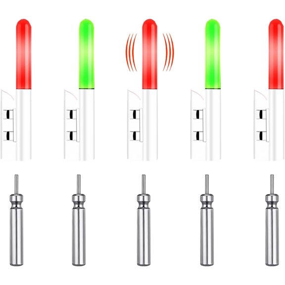 LED Fishing Rod Tip Lights Smart Strike Indicator & Bite Alarm for Night Fishing Waterproof Clip-On Alert with High Visibility Glow for Catfish, Carp & Surf Casting (Battery Included)