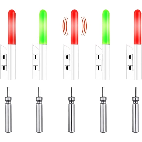 LED Fishing Rod Tip Lights - Strike & Bite for Night Fishing - Clip- Alert with High Visibility Glow for Catfish, Carp & Surf Casting ( Included)