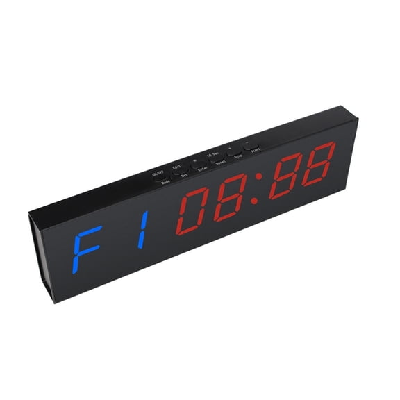 LED Fitness Interval Timer Adjustable Brightness Countdown Portable Gym Stopwatch Wall-mounted Clock For Tabletop