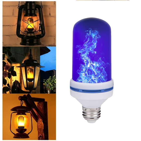 LED Flame Effect Fire Light Bulbs E26 Base Decorations Flame Light Bulbs 4 Modes Flame Light Bulbs, 108pcs LED Beads Flickering Fire Atmosphere Party Decorative Lamps, 1 pc