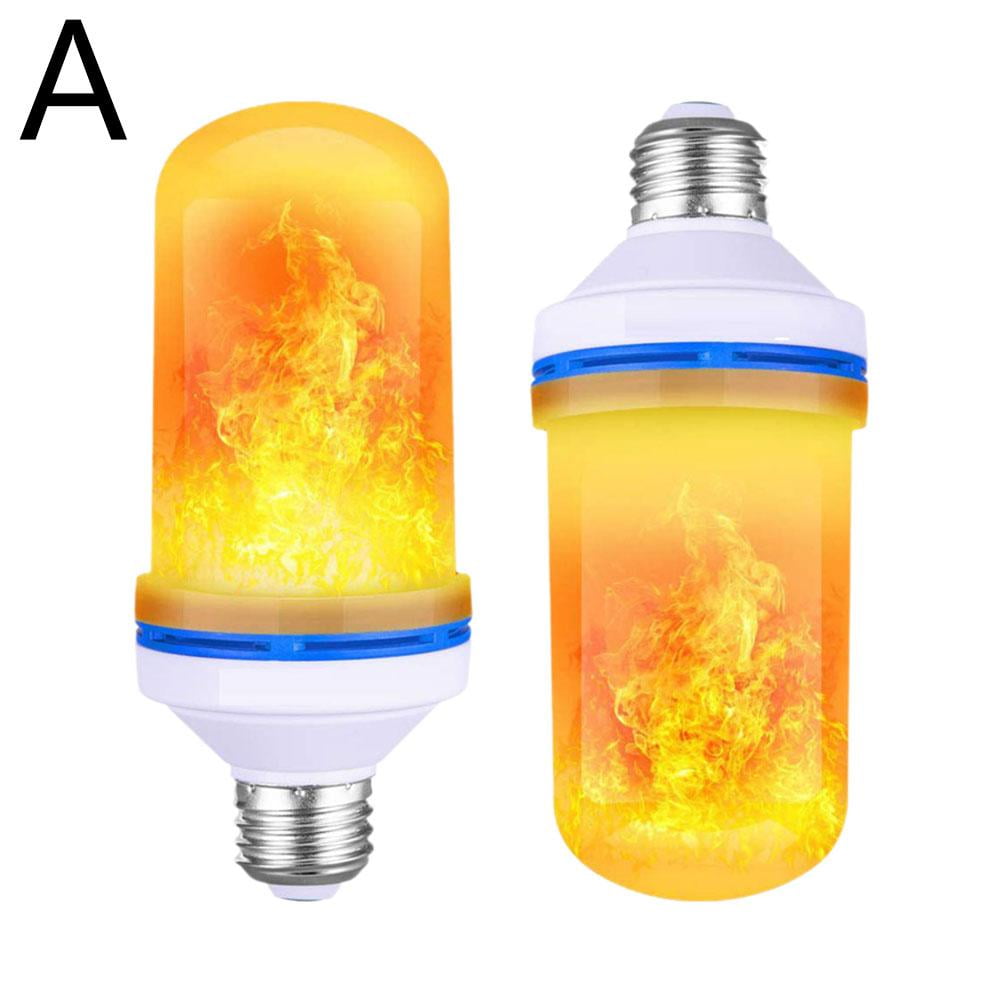 LED Flame Effect Light Bulb E27 Base Fire With Gravity Sensor Halloween ...