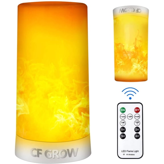 LED Flame Effect Light, USB Rechargeable Outdoor Flame Table Lamp Waterproof Dimmable 4 Modes Lantern with Gravity Sensing Effect IR Wireless Remote&Timer, For Halloween Room Party Bar Decor