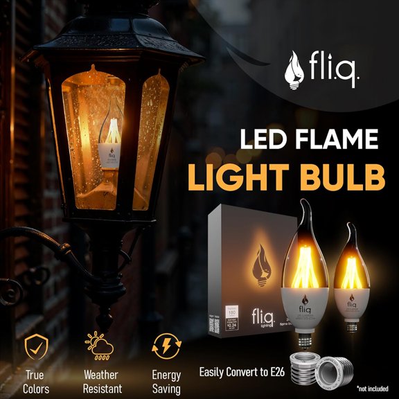 | LED Flame Light Bulb | 2 Pack | 2W | 4 Modes | Flickering Flame Bulb | 2023 Release | (Mini Clear E12)