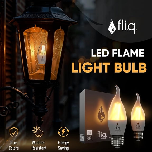 | LED Flame Light Bulb | 2 Pack | 2W | 4 Modes | Flickering Flame Bulb | 2023 Release | (Standard Clear E26)