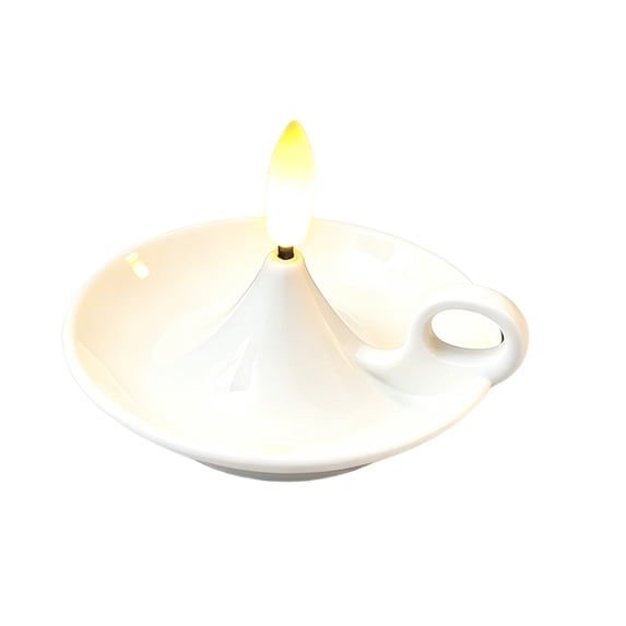 LED Flameless Candle Lamp, Ambient Decorative Light Ornament, Battery Operated Tealight for Home Tabletop Holiday Party Scene Decor