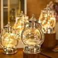 thumbnail image 1 of LED Flameless Candle Lamp, Plastic Hexagonal Skeleton Holder, Battery Operated Flickering Night Light, Halloween Christmas Party Table Centerpiece Decor, 1 of 6