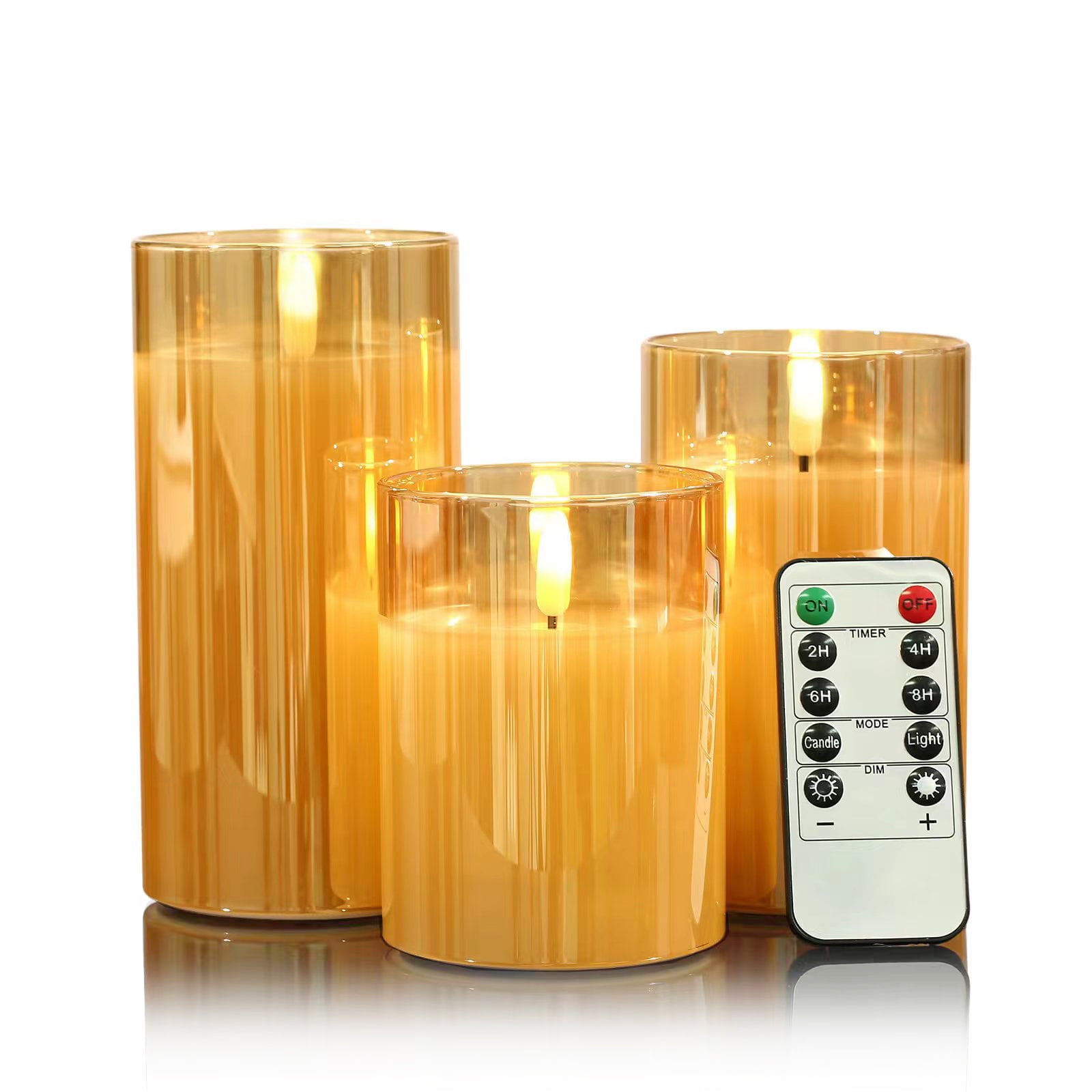 LED Flameless Candles with Remote Control, 3 Pack Battery Operated
