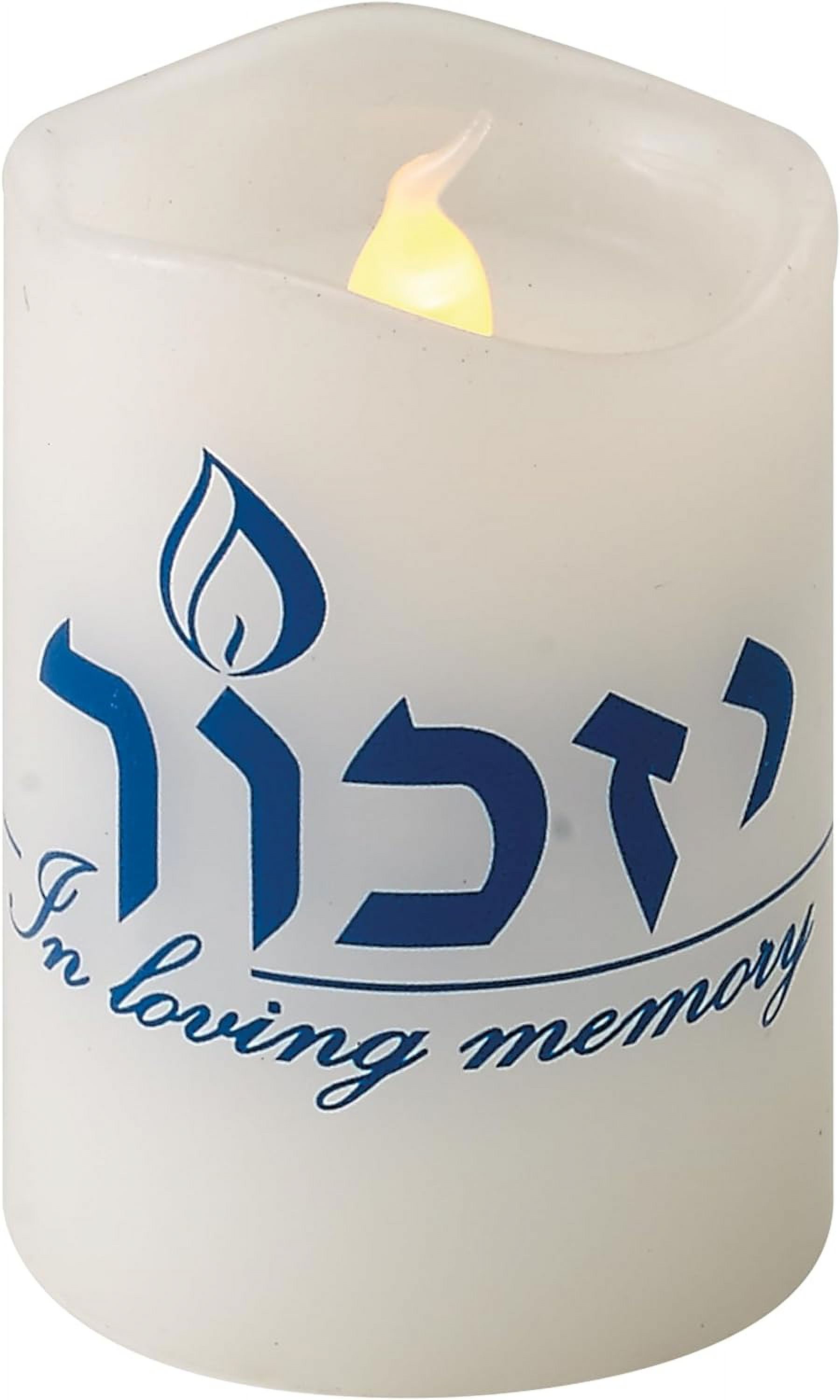 LED Flameless Memorial Candle LongLasting YIZKOR Candle for