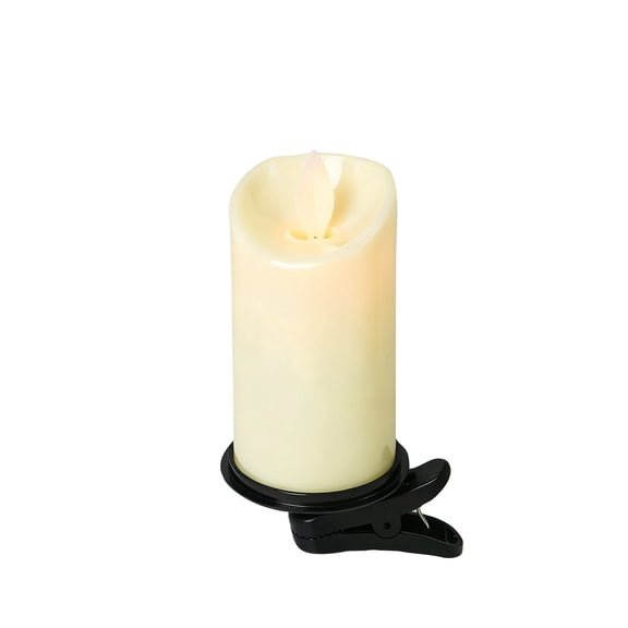 LED Flameless Taper Candles with Clips, Battery Operated Flickering Faux Taper Candles for Christmas Tree, Holiday Home Decor, Wedding Table, Party Decoration Set,Black