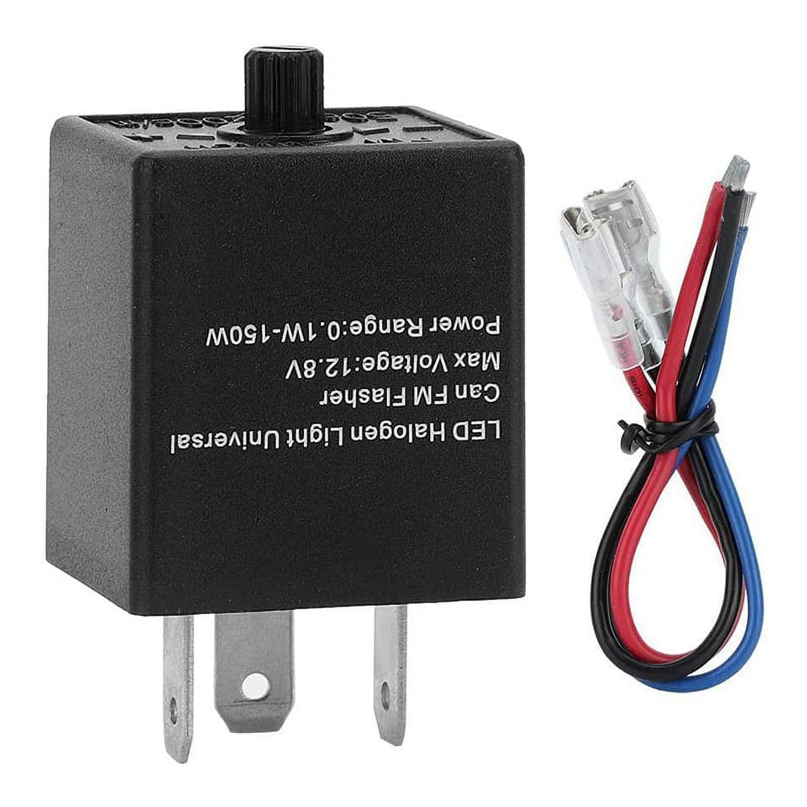 LED Flasher Relay, 12V 3-PIN Adjustable LED Flasher Relay Turn Signal