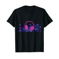 thumbnail image 1 of LED Flashing Audio Control Night Club Pink Headphones Black T-Shirt, 1 of 5