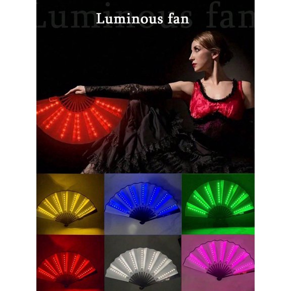 LED Flashing Fan Bar Clubbing Electronic Music Festival Party Prop Colorful Dancing Performance Prop Cool Atmosphere Lighting Fan