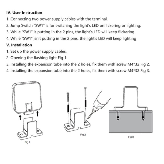 LED Flashing Warning Light Alarm Lamp For Garage Door Outdoor Wall Mounted LED Signal Alarm Light