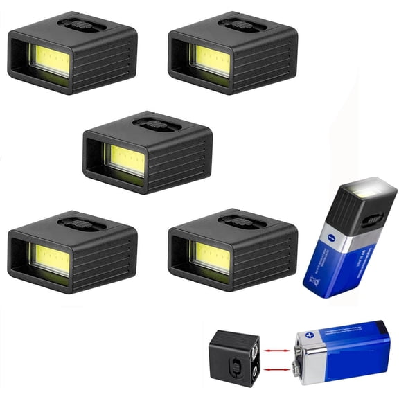 LED Flashlight, 9 Volt Mini Flashlight High Lumens, Compact Portable Pocket Torch for Camping Hiking Emergency, Battery Not Included(5pcs)Q