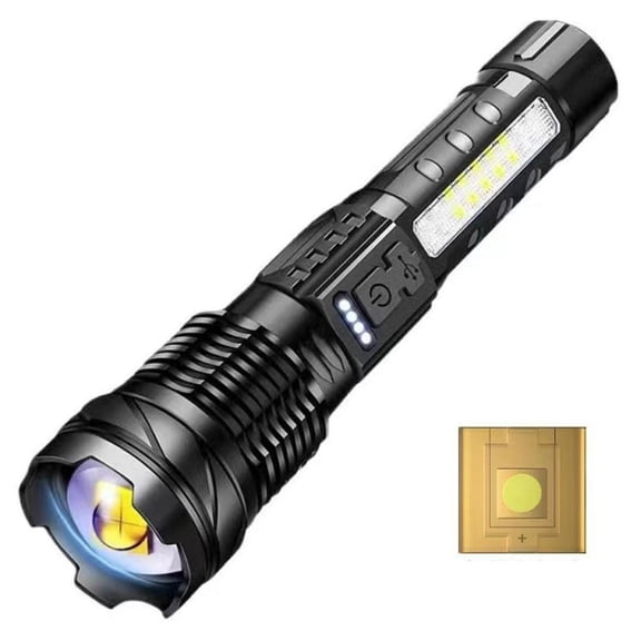 LED Flashlight Bright Powerful Zoom Camping Torch Type C Outdoor O7I6 M7N1