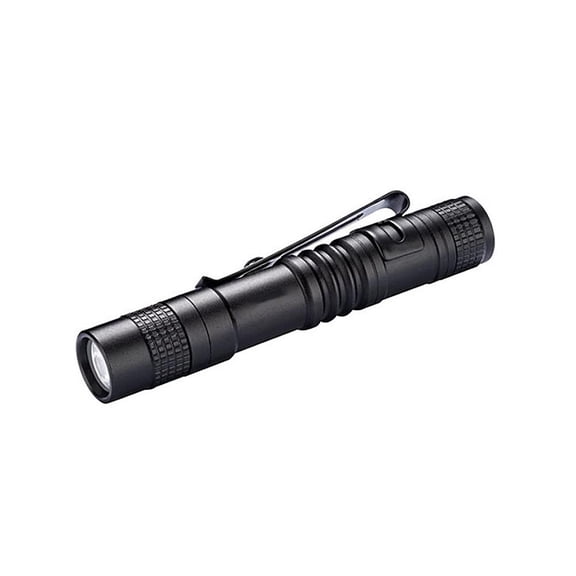 LED Flashlight Clip Mini Light Penlight Pocket Portable Pen Torch Lamp^ J9L8