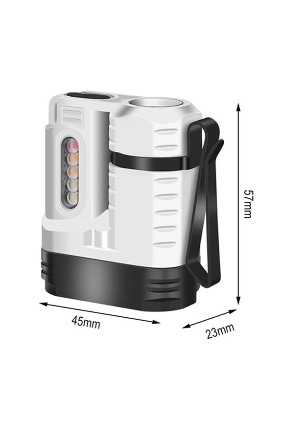 LED Flashlight Keychain Work Light USB Rechargeable Clip Torch with Magnet for Outdoor Camping Lantern