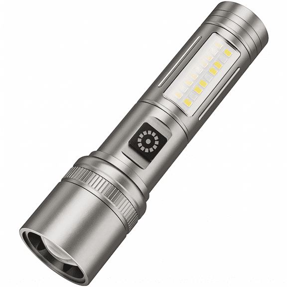 LED Flashlight Rechargeable, 6 Light Modes & Zoomable, 400 High Lumens, Small Handheld Pocket Powerful Lights, Handheld Flashlight for Hiking Camping Home