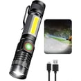 thumbnail image 1 of LED Flashlight Rechargeable. Magnetic with Cob Sidelight. 1000 Lumens Super Bright Tactical Flash Light. Zoomable. 4 Modes Outdoor Waterproof Small for Emergency. Camping, 1 of 1