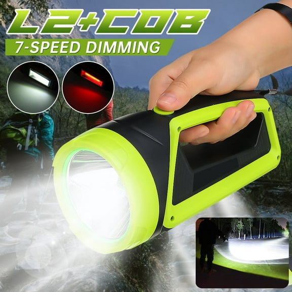 LED Flashlight Rechargeable Spotlight, 100000LM Super Bright Hand Spotlight, Portable Handheld Searchlight, Waterproof Outdoor Torch Light for Security, Camping, Hunting, Hiking