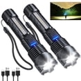 thumbnail image 1 of 990000 Lumen Rechargeable LED Flashlight, Zoomable Flashlight with 7 Modes Camping Hiking Emergencies, 1 of 7