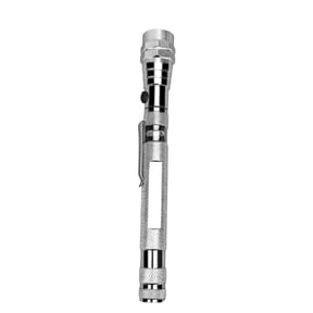 LED Flashlight,Ultra-Bright, Lightweight & Durable Mini Flashlight, Telescoping Magnetic Pickup Tool, LED Magnetic Flashlight Rechargeable, Extendable Neck with Light & Base(White,17.1*2.2*2.2cm)