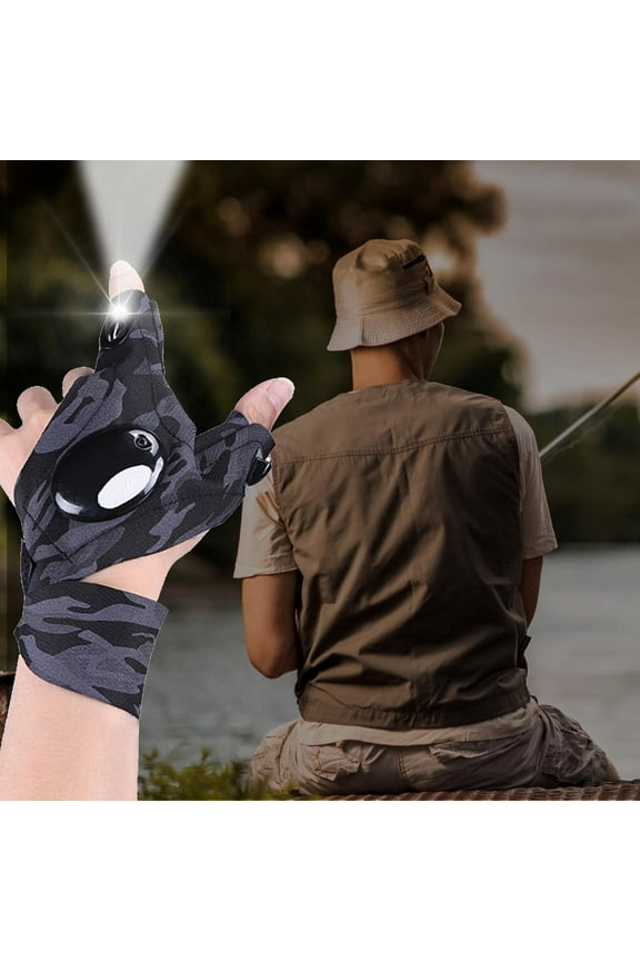 LED Flashlight Waterproof Gloves, Gifts for Men, Unique Camping Gadgets, Led Gloves for Mechanic Car Guy Repairing, Fishing, Dog Walking, Gifts for Men Women Dad Father Husband Boyfriend