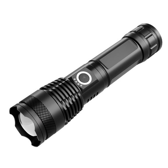 LED Flashlight XHP70, USB Rechargeable Torch with 5 Modes, Adjustable Focus, Aluminum Alloy, Emergency Glass Breaker, Water-Resistant for Hiking, Camping, and Outdoor Activities