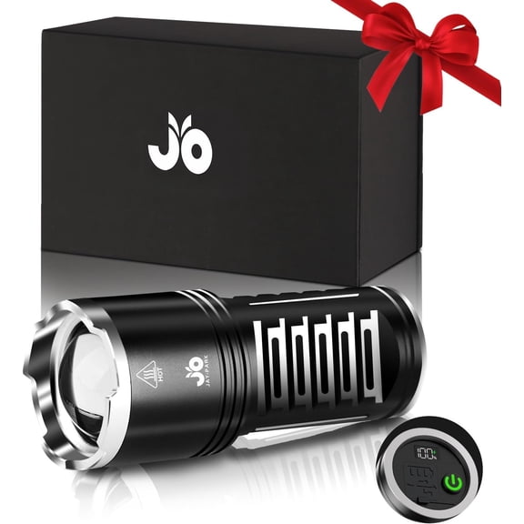 LED Flashlights High Lumens 100000, Built-in 10800mAh Rechargeable  and LCD Power Display, 5 Lighting Modes, Zoomable, for ,