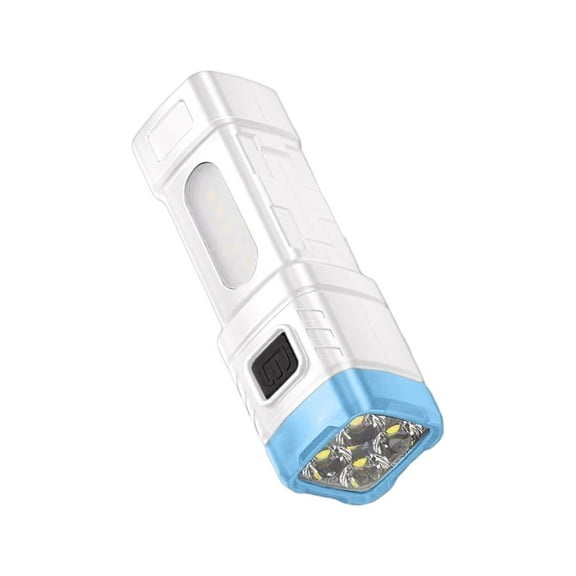LED Flashlights High Lumens Small Flashlight, Lightweight Four LED COB Flashlight Wide Beam Side Light Outdoor High Brightness Fixed Focus Four Mode Adjustable ABS High Power Torch