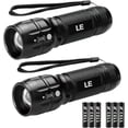 thumbnail image 1 of LED Flashlights High Lumens, Small Flashlight, Waterproof, Adjustable Focus Flash Light for Outdoor, Emerncy, Camping, AAA Batteries Included, 2 Pack, 1 of 6