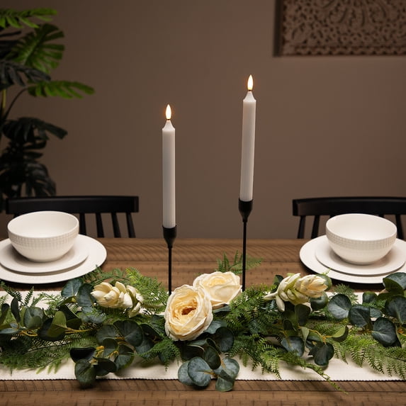 Northlight LED Flickering Flameless Taper Church-Top Christmas Candles - 9.75" - White - Set of 2