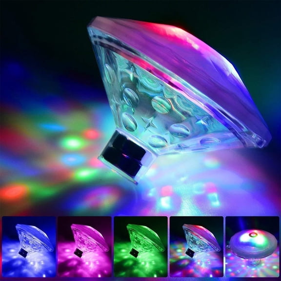 LED Floating Pool Light Multicolor Diamond-Style Water Feature Light Battery Powered for Bathtub Hot Tub Spa Party Decor Indoor Outdoor