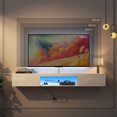LED Floating TV Stand,Wall Mounted TV Entertainment Center for Up to 65