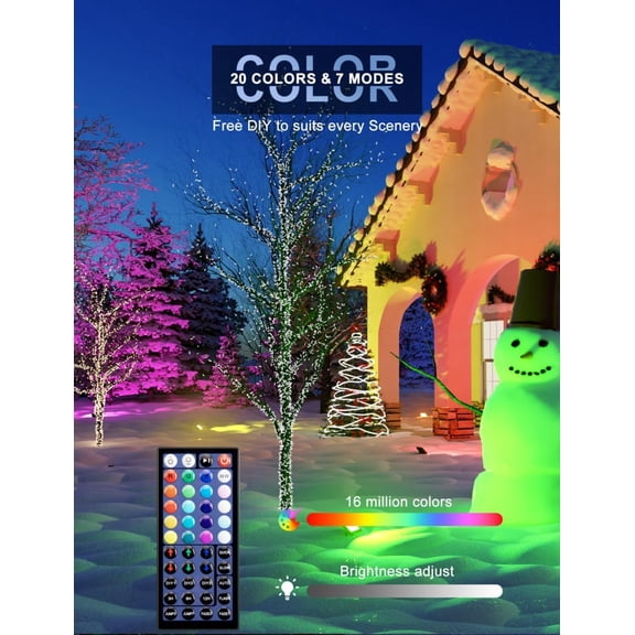 LED Flood Light Outdoor 500W Equiv, 50W RGBW Color Changing Outdoor Floodlights with Remote, Uplighting Indoor IP66 Landscape Floor Lighting Stage Spotlights, Uplights for Christmas Events