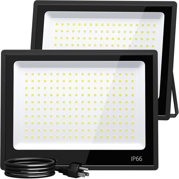 LED Flood Light Outdoor, High Power Commercial Work Light, IP66 Waterproof, 6500K Daylight, Security Stadium Lights for Parking Lots, WorkshopWarehouses, 150 Watts AC85-265V