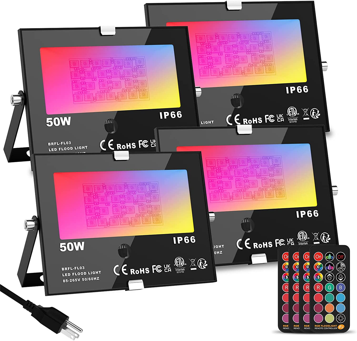 LED Flood Light RGB Color Changing Lights Outdoor Floodlights 50W