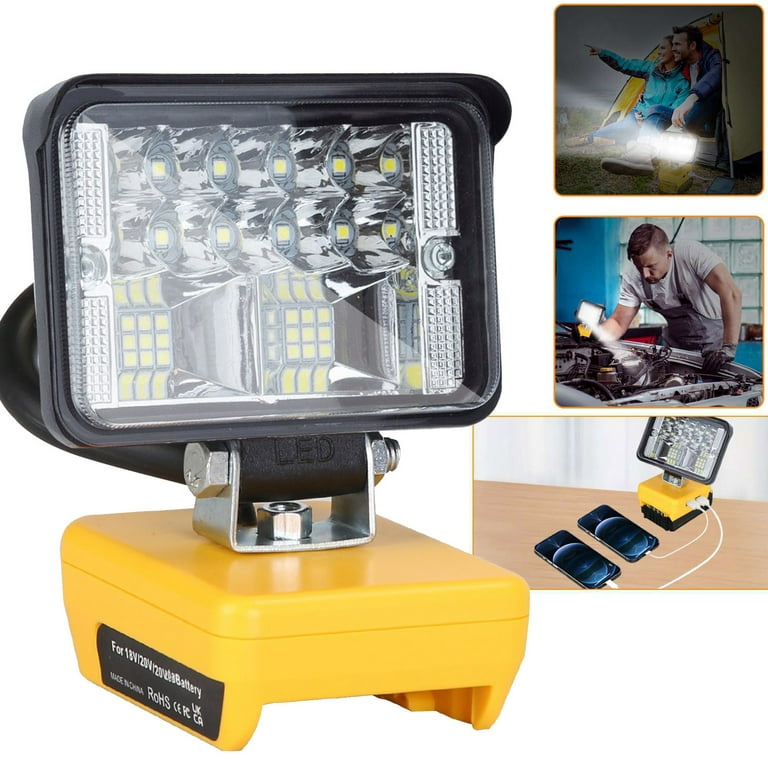 LED Flood Light for 18V 20V 60V Battery iMounTEK Cordless LED Work Light 12W 2800LM with Dual USB Charging Port Battery Not included