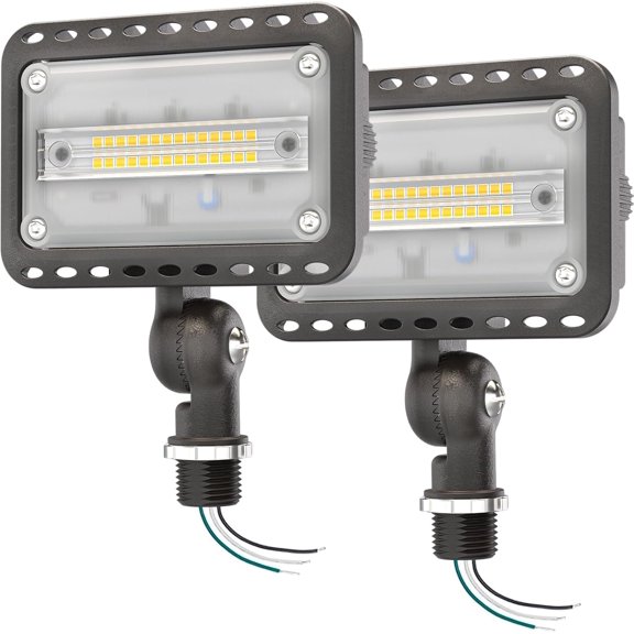 LED Flood Lights Outdoor, IP65 Waterproof Exterior Security Wall Lights with 180Knuckle, Aluminum Lighting Fixture for Patio Porch Barn Garage 2 Pack