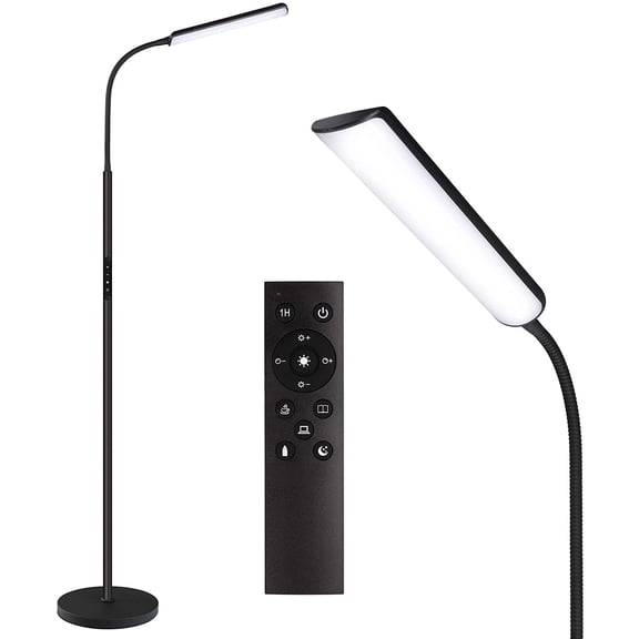 LED Floor Lamp, Bright 15W Floor Lamps for Living Room with 1H Timer, Stepless Adjustable 3000K-6000K Colors & Brightness Standing Lamp with Remote & Touch Control Reading Floor Lamps