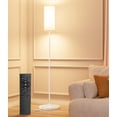 thumbnail image 1 of LED Floor Lamp for Living Room, Dimmable Standing Lamps with Foot Switch,Remote Custom Color Temperature White Pole Lamp with Lampshade,12W Led Bulb Tall Lamps for Bedroom Office Kid Room, 1 of 15