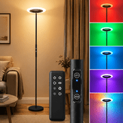 LED Floor Lamp, Rgbcw Color Changing Standing Lamp with Remote Control, Dimmable Brightness, Magnetic Remote Holder & Touch Control