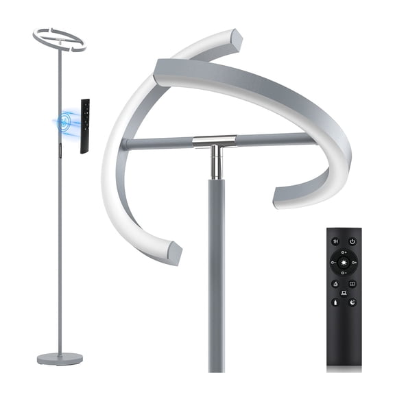 LED Floor Lamp - Rotatable Standing Lamp with Touch & Remote Control, Modern Floor Reading Light, Dimmable Corner Uplighter for Living Room Bedroom Office