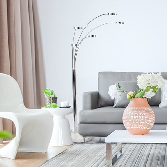 LED Floor Lamp w/ 5 Curving Lamp Heads & Embedded LED Lights ETL Certificated