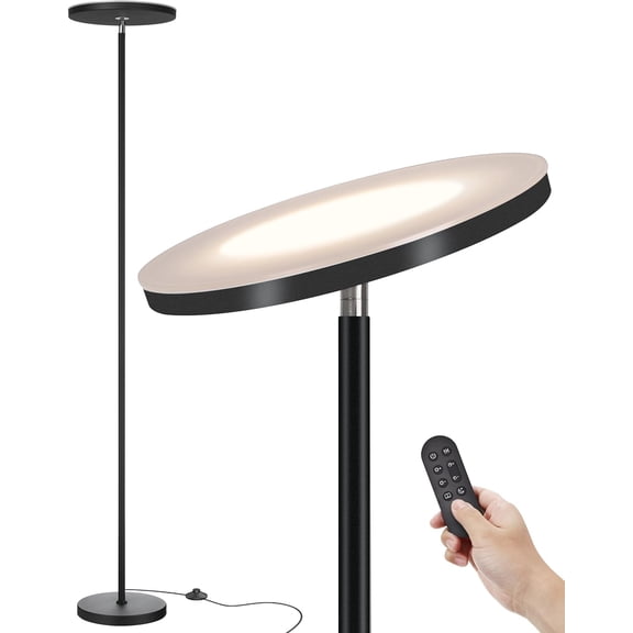 LED Floor Lamp with Remote and Foot Switch Stepless Dimmable Tall Standing Torchiere 69 Inch Black Bestseling