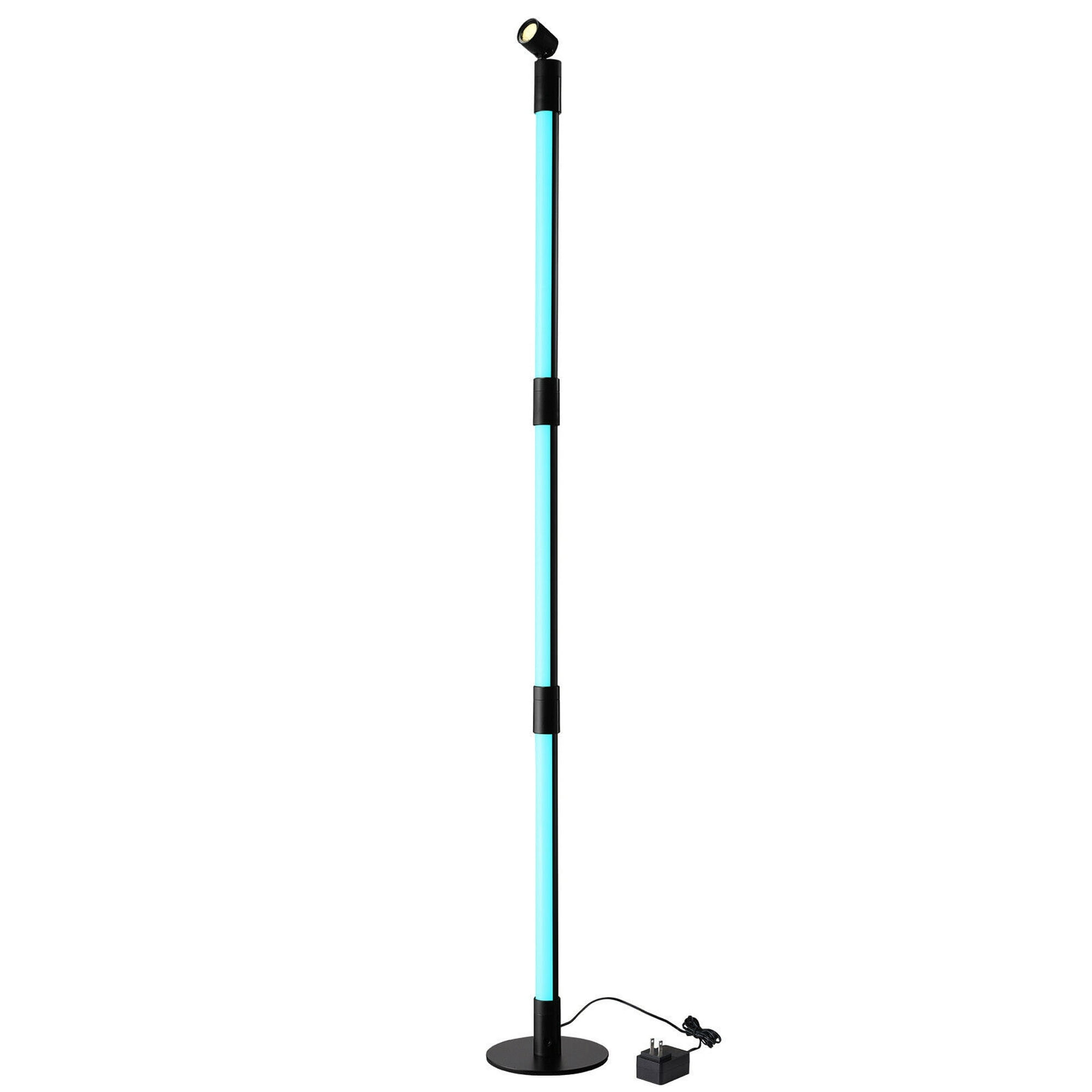 LED Floor Lamp with Spotlight, 360° RGBW Floor Tree Light with Music Sync, Remote Control, Corner Available