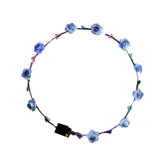 LED Flower Headband Light Up Flower Crown Garland Headband Luminous Floral Headpiece for Women Girls Hair Accessories Birthday Wedding Festival Party